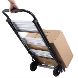 Carrito de escalera Deliladder, carro de carga multifunción de mano con carro de compras móvil de aluminio plegable con plataforma - Product Image 5