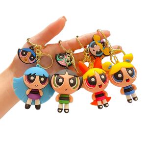 Bán buôn New dễ thương crybaby PowerPuff cô gái quyến rũ nhựa <span class=keywords><strong>Silicone</strong></span> PVC phim hoạt hình phim hoạt hình <span class=keywords><strong>3D</strong></span> búp bê PowerPuff cô gái <span class=keywords><strong>Keychain</strong></span> cho túi - Product Image 1