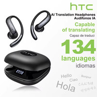 HTC NE63 AI Translator Earbuds Sport Wireless Headphones Ear-Hook Bluetooth V6.0 Earphone Tahan Lama Ultra-ringan