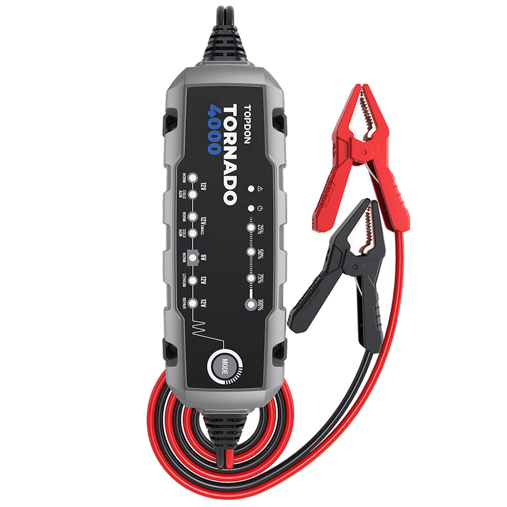 TOPDON T4000 2022 Новое поступление портативное полностью автоматическое интеллектуальное автомобильное зарядное устройство для Agm 12V Car V 12