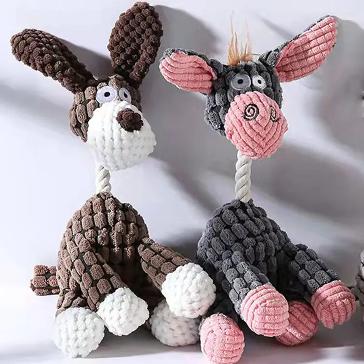 Amazon Squeaky Plush Dog Đồ Chơi Gói Cho Puppy Bền Thú Nhồi Bông Plush Chew Đồ Chơi Với Squeakers