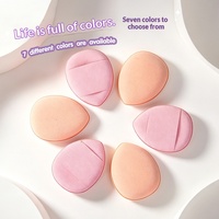 Mini houppette de maquillage en polyuréthane en forme de goutte d'eau, double usage – compacte pour fixer et absorber la poudre