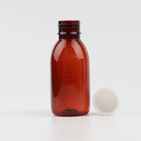 Bouteilles de sirop PET en plastique ambré portable 30ml 50ml 60ml 100ml Liquide de perfusion à bouchon inviolable comprenant 250ml 300ml 500ml