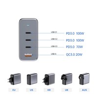 Chargeur GaN rapide portable Tommox 100W PD multi-ports Type C pour ordinateur portable, chargeur USB C pour appareil photo, Macbook, iPad, tablette