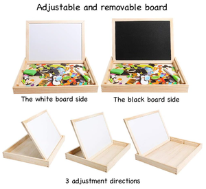 Giocattoli educativi in legno per bambini puzzle magnetici per bambini in legno, giochi di apprendimento a doppia faccia - Product Image 2