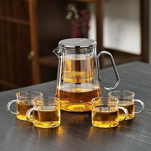 <span class=keywords><strong>Théière</strong></span> en verre résistant à la chaleur en borosilicate gris clair de 700ml <span class=keywords><strong>avec</strong></span> passoire à <span class=keywords><strong>infuseur</strong></span> à poignée d'escroc - Product Image 2