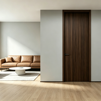 Porte en aluminium à grain de bois, insonorisée, pour chambre à coucher résidentielle, intérieur moderne, écologique, à ouverture latérale, taille et couleur personnalisées