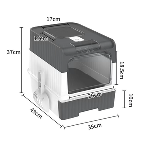 Bac à litière pour chat en plastique rectangulaire extra large avec parois hautes, pelle épaisse, 65L, contrôle des odeurs, toilette pour animaux de compagnie, OEM/ODM - Product Image 5