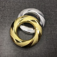 Anneau de rideau double face en spirale silencieux et lisse, avec boucle perforée, design moderne argenté/doré brillant, diamètre 74 mm