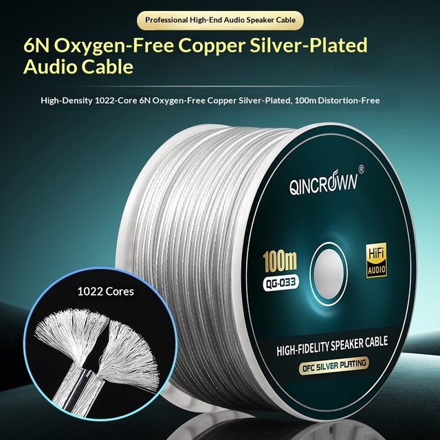 Qingguan Fever Grade 6N Copper Plated Silver HiFi Speaker Amplifier Tube Machine Audio Connection PVC Jacket Speaker Cable