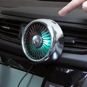 Mini carro USB ventilador de ventilação 3 velocidade built-in LED luz com cabo ventilador de refrigeração criativo interior suprimentos baixo ruído carro fãs