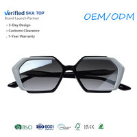 Lunettes de soleil à monture en acétate, verres polarisés, forme diamant, qualité supérieure pour hommes et femmes, OEM ODM Dropshipping pour la plage