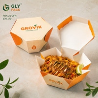 Boîte à riz pliable personnalisée de qualité alimentaire pour poulet grillé Halal Bukhari Mandi, emballage de repas à emporter pour la restauration