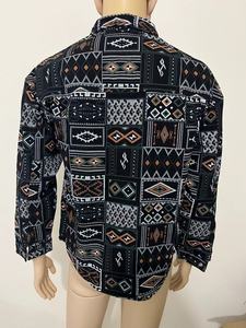 Giacca di Jeans da Uomo Taglie Forti Primaverile e Autunnale Stile Western Azteco Navajo Vintage Stampata con Bottoni - Product Image 3