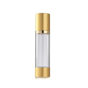 10ml 15ml 30ml 50ml 100ml 150ml Skin Care Shiny Gold Aluminum Airless Lotion Pump Bottle