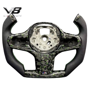 Volante Deportivo de Fibra de Carbono Real con LED, Estilo Racing, Modificación de Piezas Interiores para Auto Serie 4 G22 G82 M4, V8carbon - Product Image 1
