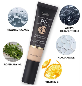 كريم أساس كامل التغطية <span class=keywords><strong>SPF</strong></span> 25 + واقي شمسي Floz بلمسة نهائية طبيعية سيروم مرطب مضاد للشيخوخة كريم أساس كامل التغطية CC - Product Image 1