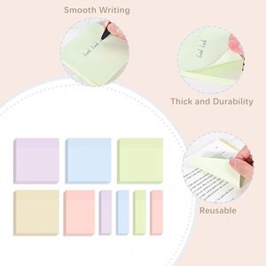 Pastel Color Sticky Notes Set-Assorted Sizes Self-Adhesive <b>Memo</b> <b>Pads</b> Smooth Writing Reusable Customizable Gift Promotion - Product Image 4