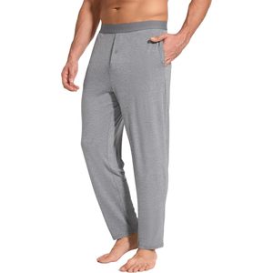 Comfortable <b>Men's</b> Bamboo Knit Modal <b>Pajama</b> Pants Soft Lounge Wear With Pockets Gray Custom Logo Sleep Pants <b>Men</b> - Product Image 3