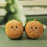 Pendentif hamburger en peluche mignon, porte-clés créatif en velours avec rembourrage en coton PP
