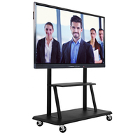 Papan pintar interaktif Digital LCD 55/65 inci, papan tulis TV elektronik untuk sekolah dan kantor warna putih