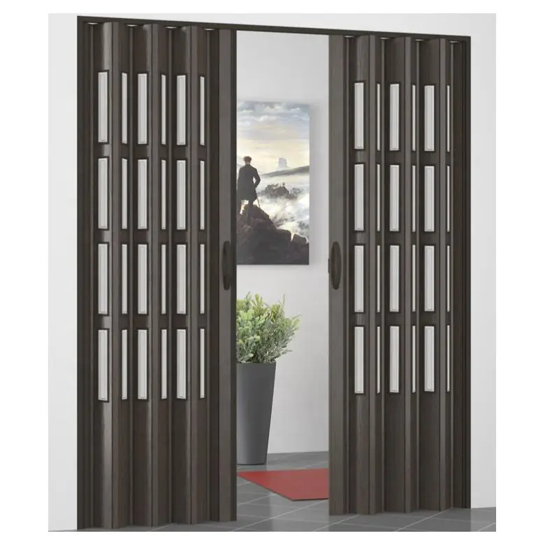 Panneau de porte multi-pages combinaison de décoration intérieure en alliage d'aluminium porte coulissante pliante