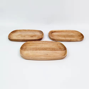 Wholesale Customized Acacia Wooden Tray Unbreakable <strong>Plates</strong> <strong>Serving</strong> Tray Wooden Dishes Acacia Wood Round Dinner Charger <strong>Plates</strong> - Product Image 3