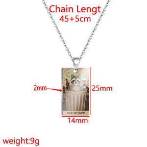 Roestvrijstalen Kraag De Acero Inoxidable Niet-Aantasting Mode Sieraden Schattige Wasbeer Art <span class=keywords><strong>Tarot</strong></span> Kaart Hanger Kettingen - Product Image 5