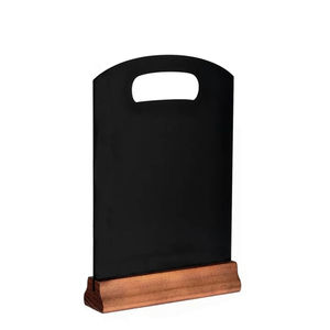 Pizarra pequeña de mesa, Mini pizarras de doble cara con base de madera de pie, letreros de pizarra regrabables, soportes de menú de madera - Product Image 4