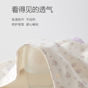 Body de Algodón Puro para Bebé, Manga Larga, Primavera-Otoño, con Estampado de Flores Moradas, Ropa Interior para Gatear - Product Image 4