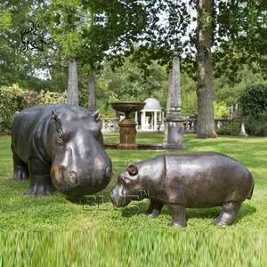 BLVE Outdoor Garden Decorative Custom Size Metal Statue Copper Bronze Brass Animal Hippo Sculptures