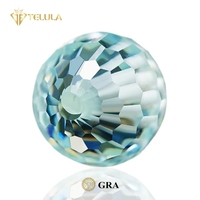 Perles rondes en moissanite synthétique Telula, nouvelle forme à facettes, perles de chapelet, couleur noire avec effet de jeu de lumière/feu pour la fabrication de bijoux