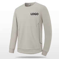 T-shirt à manches longues pour homme 2026 de haute qualité, 390g, super élastique, sportif, tricoté uni, teinture unie, personnalisable avec logo, vierge