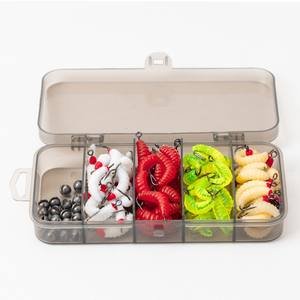 LUSHAZER 80-200pcs Maggot Grub Fishing Lure Kit Soft Wax <span class=keywords><strong>Worm</strong></span> Hook Rig Split Shot Weight Ice Panfish Trout Bait Tackle Box Set - Product Image 2