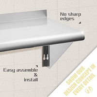 Étagère murale en acier inoxydable pour hôtels et restaurants, type panneau, pour cuisine, salle de bain et maison