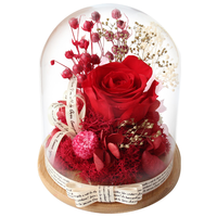 Coeur Boîte Réel Floraison Préservé Rose Babybreath Hortensia Pour Fleur Préservée Saint Valentin Fête Des Mères
