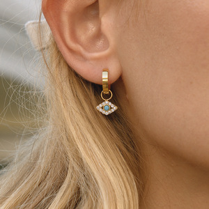 Boucles d'oreilles pendantes en acier inoxydable or 18 carats à la mode pour femmes bijoux de mode cadeau <span class=keywords><strong>E575</strong></span> - Product Image 4