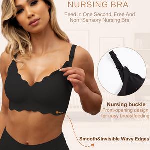 Sujetador de lactancia sin costuras personalizado de talla grande sujetador inalámbrico de maternidad para mujer Bralette sujetador de dormir de cobertura completa - Product Image 4