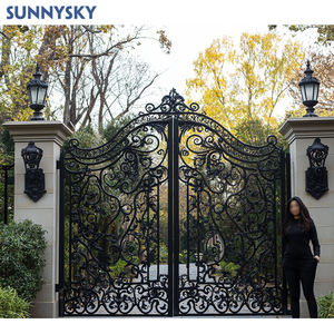 Sunnysky thiết kế phía trước lối vào nhà cổng đúc lối vào chính nhập kim loại rèn sắt cửa - Product Image 4