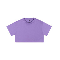 Crop top pour sports de plein air, danse, yoga, 100% coton, coupe ample sexy, fitness, manches courtes, t-shirts courts pour femmes