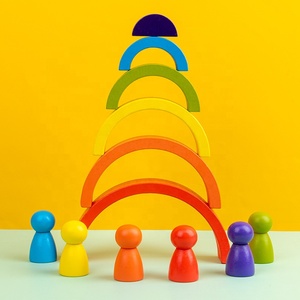 Grand ensemble de 16 blocs de construction <span class=keywords><strong>en</strong></span> <span class=keywords><strong>bois</strong></span>, jeu de poupées <span class=keywords><strong>arc</strong></span>-<span class=keywords><strong>en</strong></span>-<span class=keywords><strong>ciel</strong></span>, pont <span class=keywords><strong>arc</strong></span>-<span class=keywords><strong>en</strong></span>-<span class=keywords><strong>ciel</strong></span> emboîtable, jouet créatif pour enfants - Product Image 4