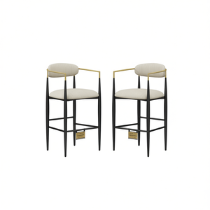 Set di 2 sgabelli da bar moderni con struttura in metallo rivestita in tessuto, design contemporaneo per uso domestico e commerciale, base stabile - Product Image 1