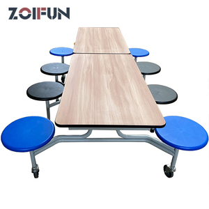 Fabricantes 30 años de garantía Juego de 8 asientos Mesa de comedor plegable moderna muebles de cafetería escolar - Product Image 3