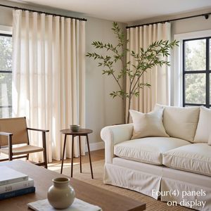 Cortinas de Lino Lavables Color Beige Natural, Cortinas Japonesas para Ventana de Hogar, Cortinas Largas - Product Image 4