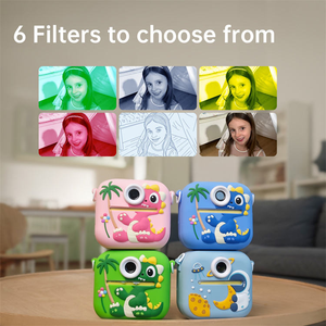 Usine P9 Jouet double caméra pour enfants avec écran IPS Imprimante thermique Compatible MicroSD Conception de dessin animé mignon Cadeau de Noël parfait - Product Image 6