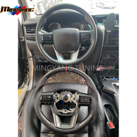 Roda kemudi kulit untuk Toyota Hilux Revo Rocco Fortuner Prado Land cruiser kustom roda kemudi serat karbon
