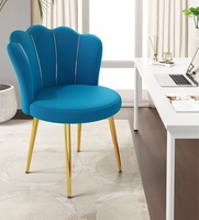 Nordic Ins Home Dining Chaise de bureau de manucure moderne ergonomique avec dossier confortable Tabouret de maquillage en acier inoxydable