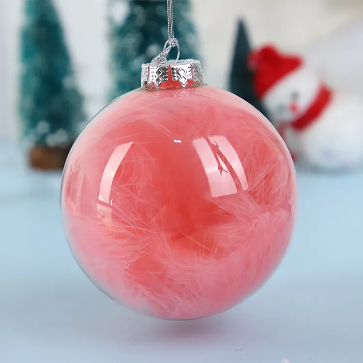 Dekorasi Natal Bola Gantung 8Cm Kaca Transparan Hiasan Gantung Pohon Natal Bola