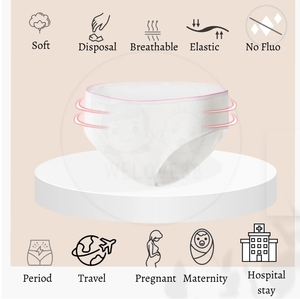 Ropa Interior Desechable de Algodón para Mujer, Bragas Desechables de Cintura Alta para Viajes, <span class=keywords><strong>Hospital</strong></span>, Maternidad - Product Image 6