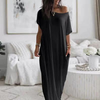 Robe d'été décontractée élégante à manches courtes, asymétrique, avec poche, pour femme, grande taille, style maxi